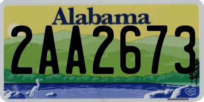 AL license plate 2AA2673