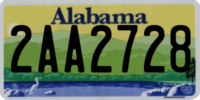AL license plate 2AA2728