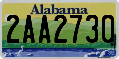 AL license plate 2AA2730