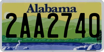 AL license plate 2AA2740