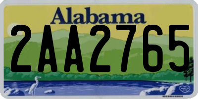 AL license plate 2AA2765
