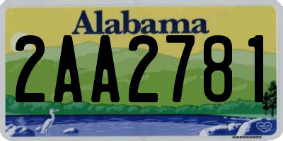 AL license plate 2AA2781