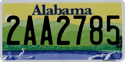 AL license plate 2AA2785