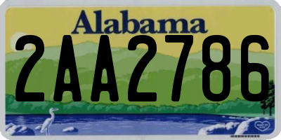 AL license plate 2AA2786