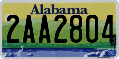 AL license plate 2AA2804