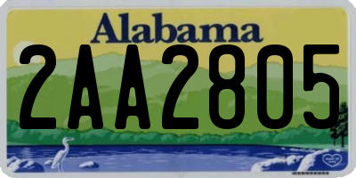 AL license plate 2AA2805