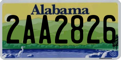 AL license plate 2AA2826