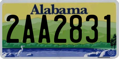 AL license plate 2AA2831