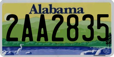 AL license plate 2AA2835
