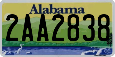 AL license plate 2AA2838