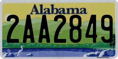 AL license plate 2AA2849