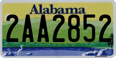 AL license plate 2AA2852