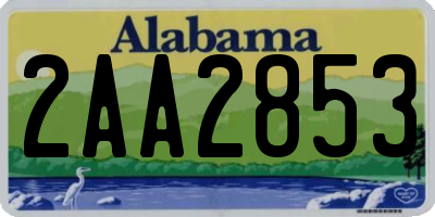 AL license plate 2AA2853