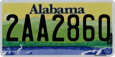AL license plate 2AA2860