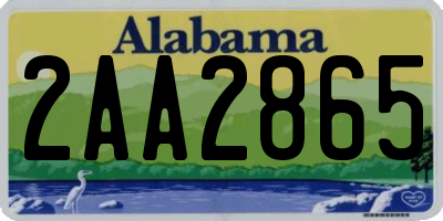 AL license plate 2AA2865