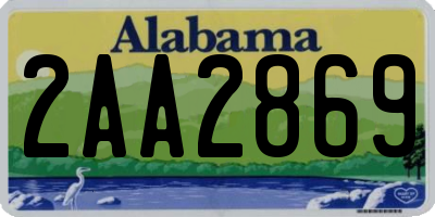 AL license plate 2AA2869