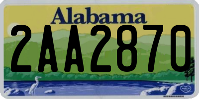 AL license plate 2AA2870