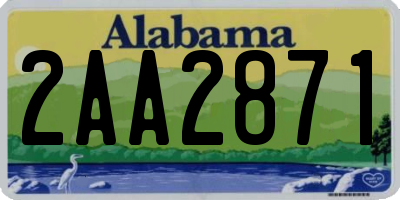 AL license plate 2AA2871