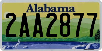 AL license plate 2AA2877