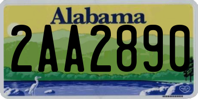 AL license plate 2AA2890