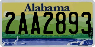 AL license plate 2AA2893