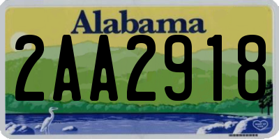 AL license plate 2AA2918