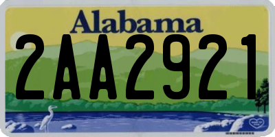 AL license plate 2AA2921