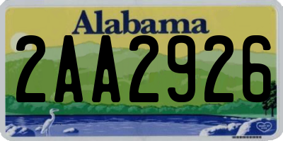 AL license plate 2AA2926