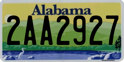 AL license plate 2AA2927