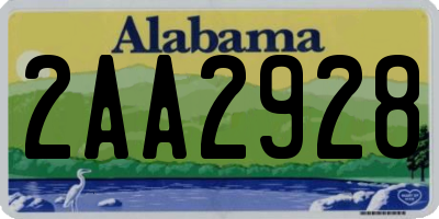 AL license plate 2AA2928