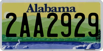 AL license plate 2AA2929
