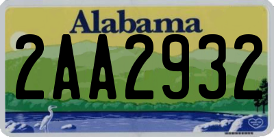 AL license plate 2AA2932