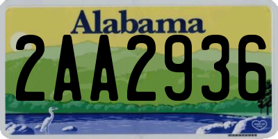 AL license plate 2AA2936