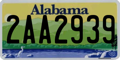 AL license plate 2AA2939