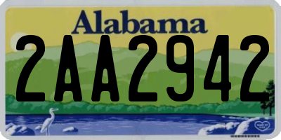 AL license plate 2AA2942
