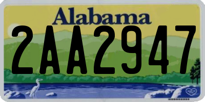 AL license plate 2AA2947