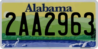 AL license plate 2AA2963