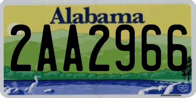 AL license plate 2AA2966