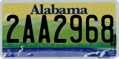AL license plate 2AA2968