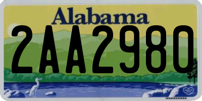 AL license plate 2AA2980