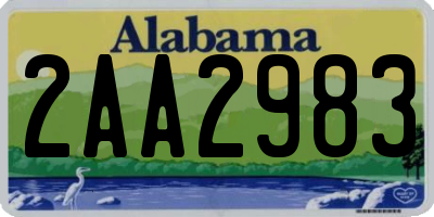 AL license plate 2AA2983