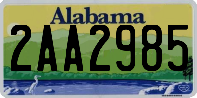 AL license plate 2AA2985