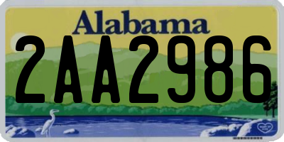 AL license plate 2AA2986