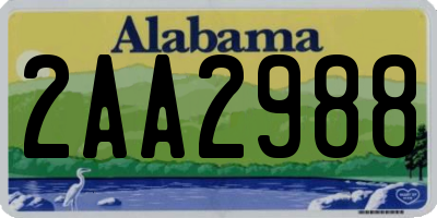 AL license plate 2AA2988