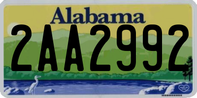 AL license plate 2AA2992