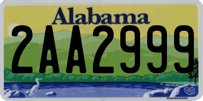 AL license plate 2AA2999