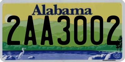 AL license plate 2AA3002
