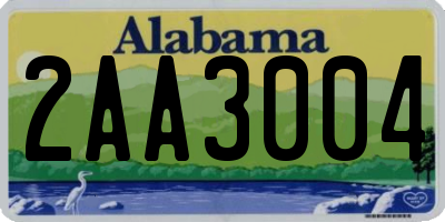 AL license plate 2AA3004
