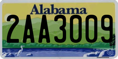 AL license plate 2AA3009
