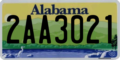 AL license plate 2AA3021